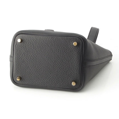 Hermes Picotin Lock PM Taurillon Clemence Handbag Black — view 5