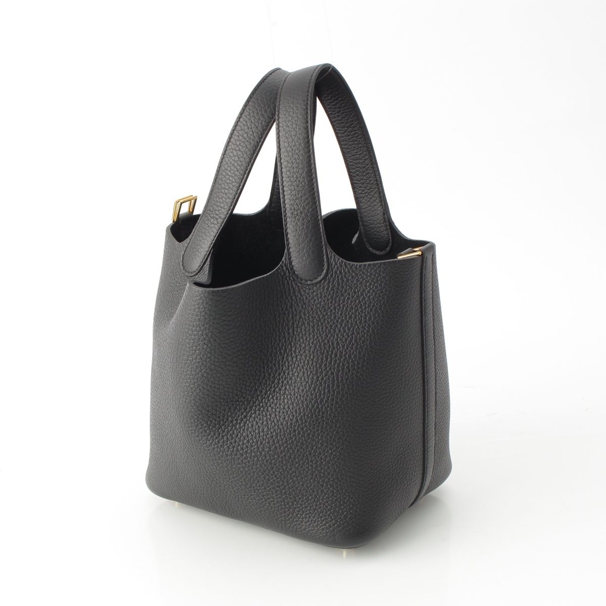 Hermes Picotin Lock PM Taurillon Clemence Handbag Black — view 2