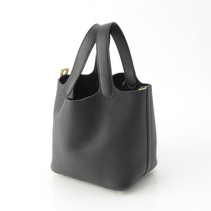 Hermes Picotin Lock PM Taurillon Clemence Handbag Black — view 2