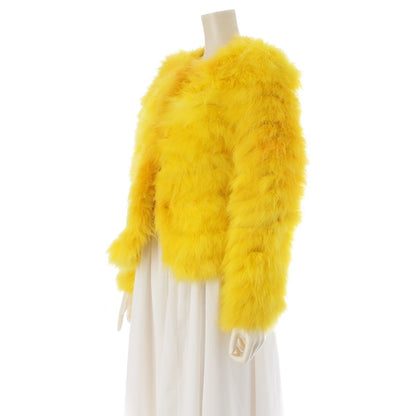 Gucci Short Sleeve Marabou Down Tom Ford Era Fur Jacket Yellow 38 — view 2