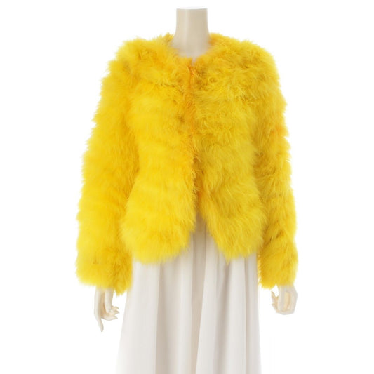 Gucci Short Sleeve Marabou Down Tom Ford Era Fur Jacket Yellow 38