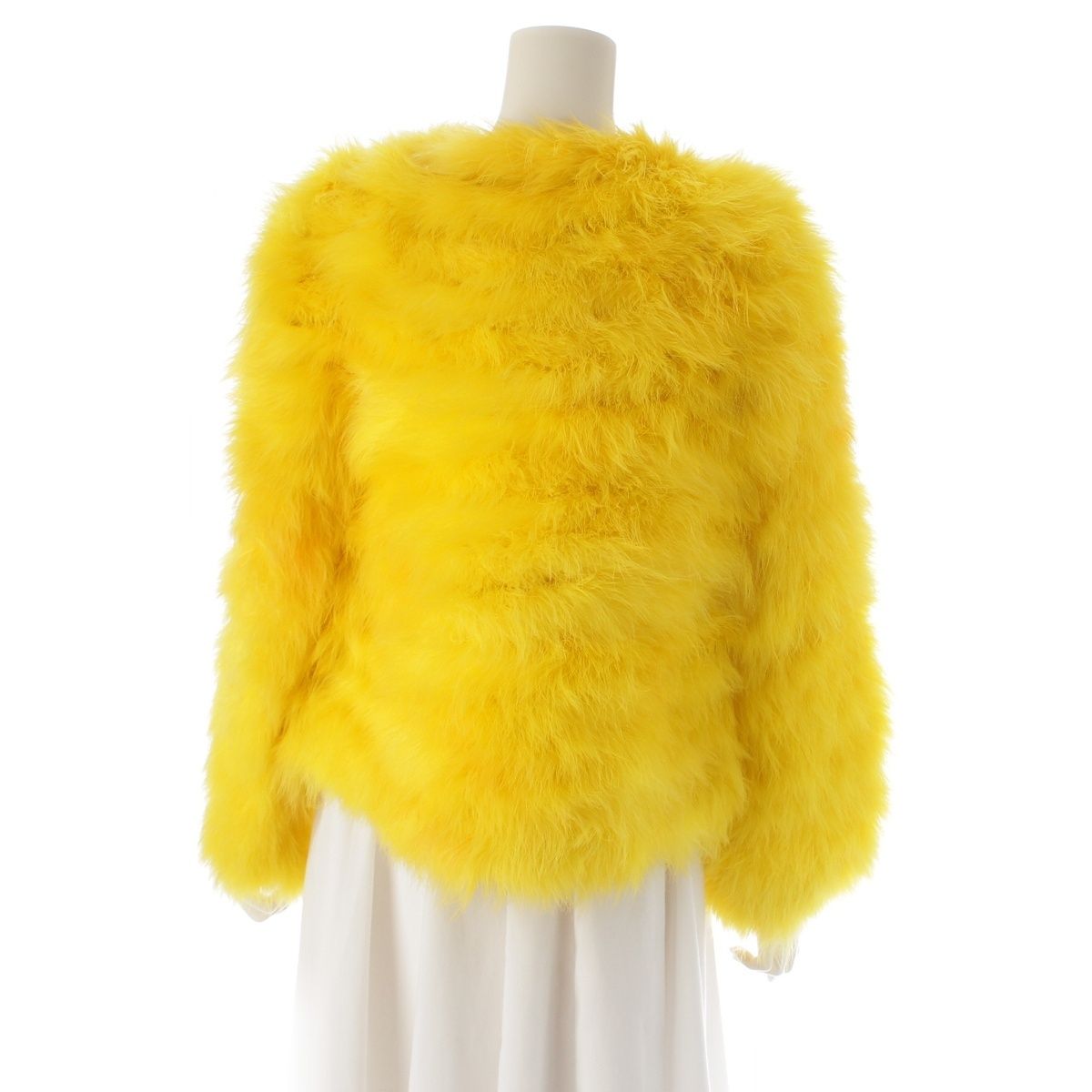 Gucci Short Sleeve Marabou Down Tom Ford Era Fur Jacket Yellow 38 — view 4