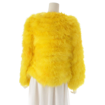 Gucci Short Sleeve Marabou Down Tom Ford Era Fur Jacket Yellow 38 — view 4