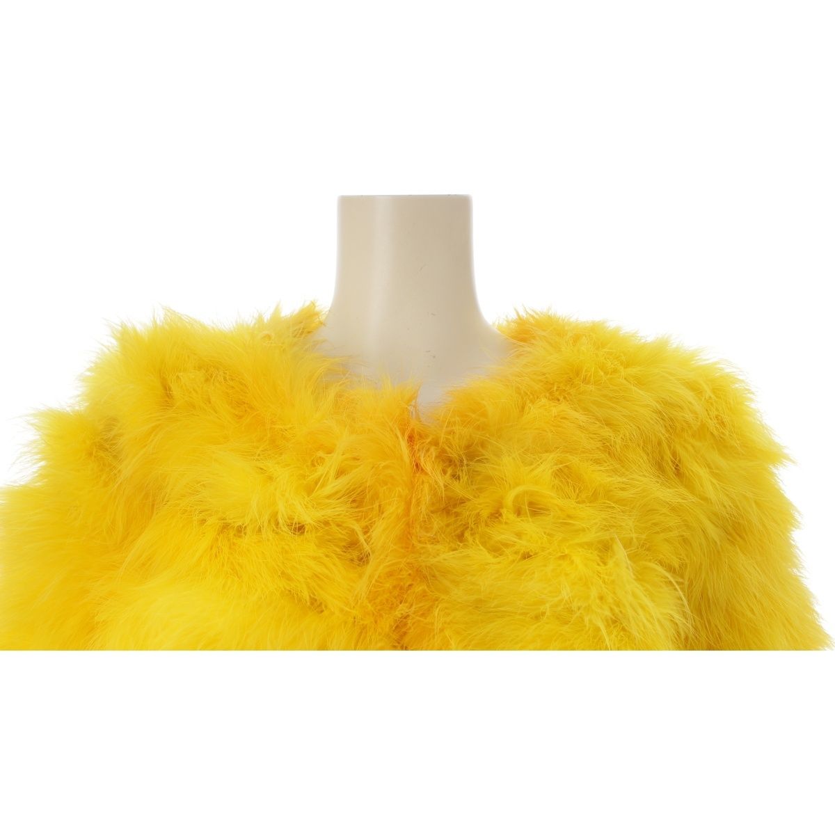 Gucci Short Sleeve Marabou Down Tom Ford Era Fur Jacket Yellow 38 — view 5