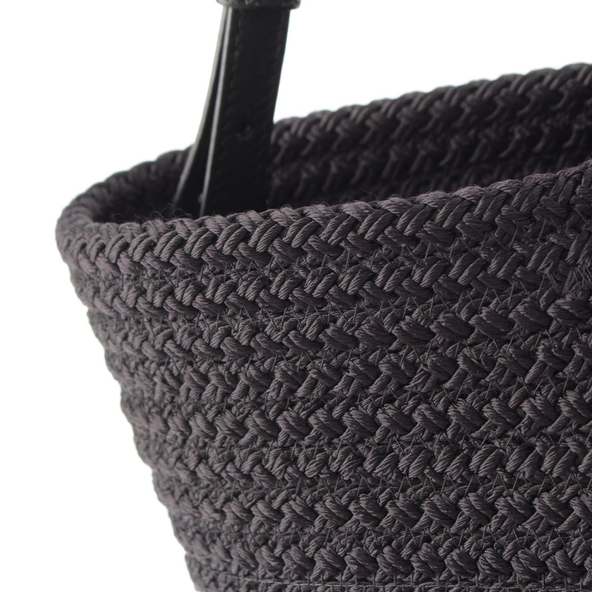 Balenciaga Ibiza Medium Raffia Basket 2-Way Shoulder Handbag Black — view 8
