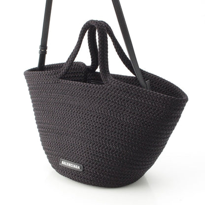 Balenciaga Ibiza Medium Raffia Basket 2-Way Shoulder Handbag Black — view 2