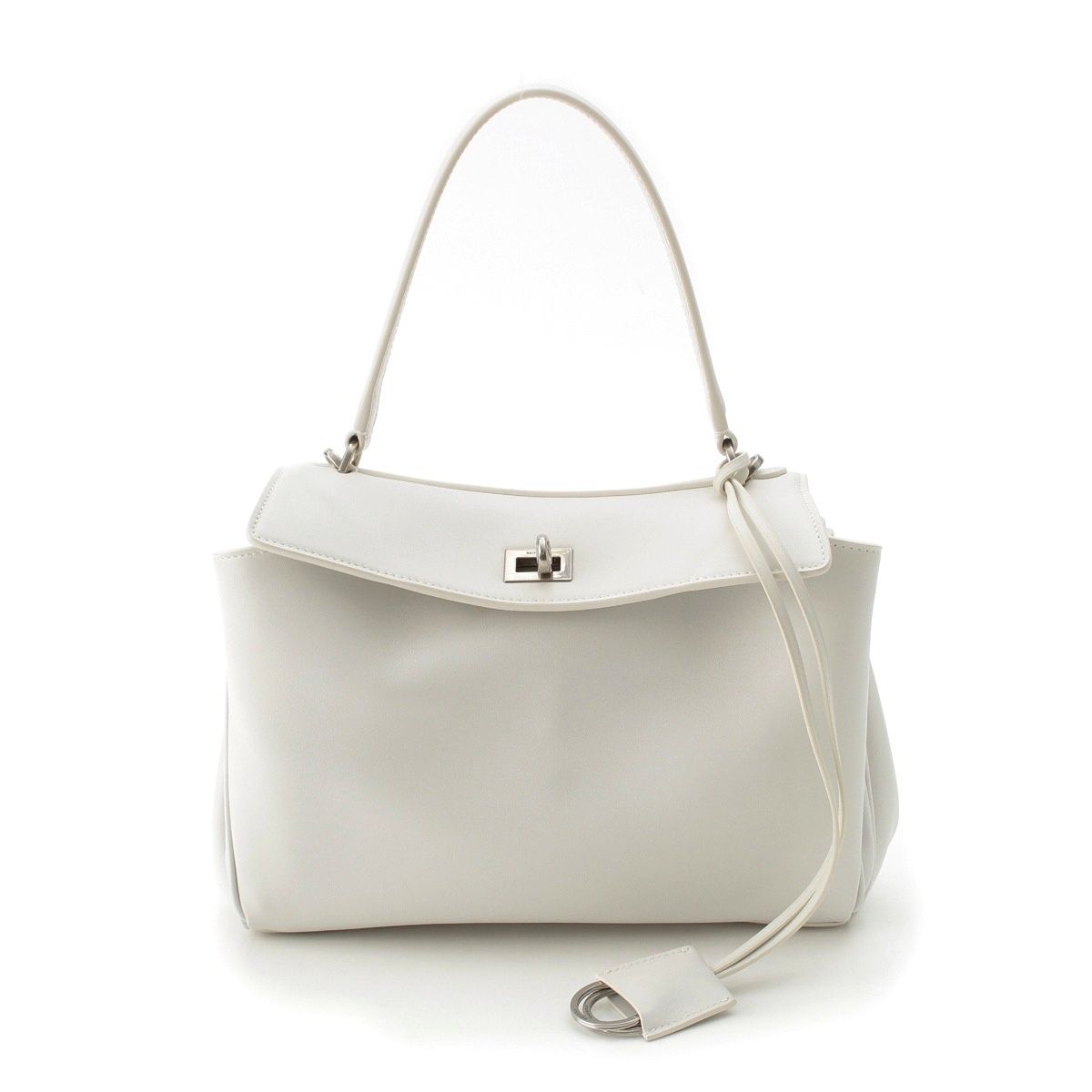 Balenciaga Rodeo Small Leather 2-Way Handbag White