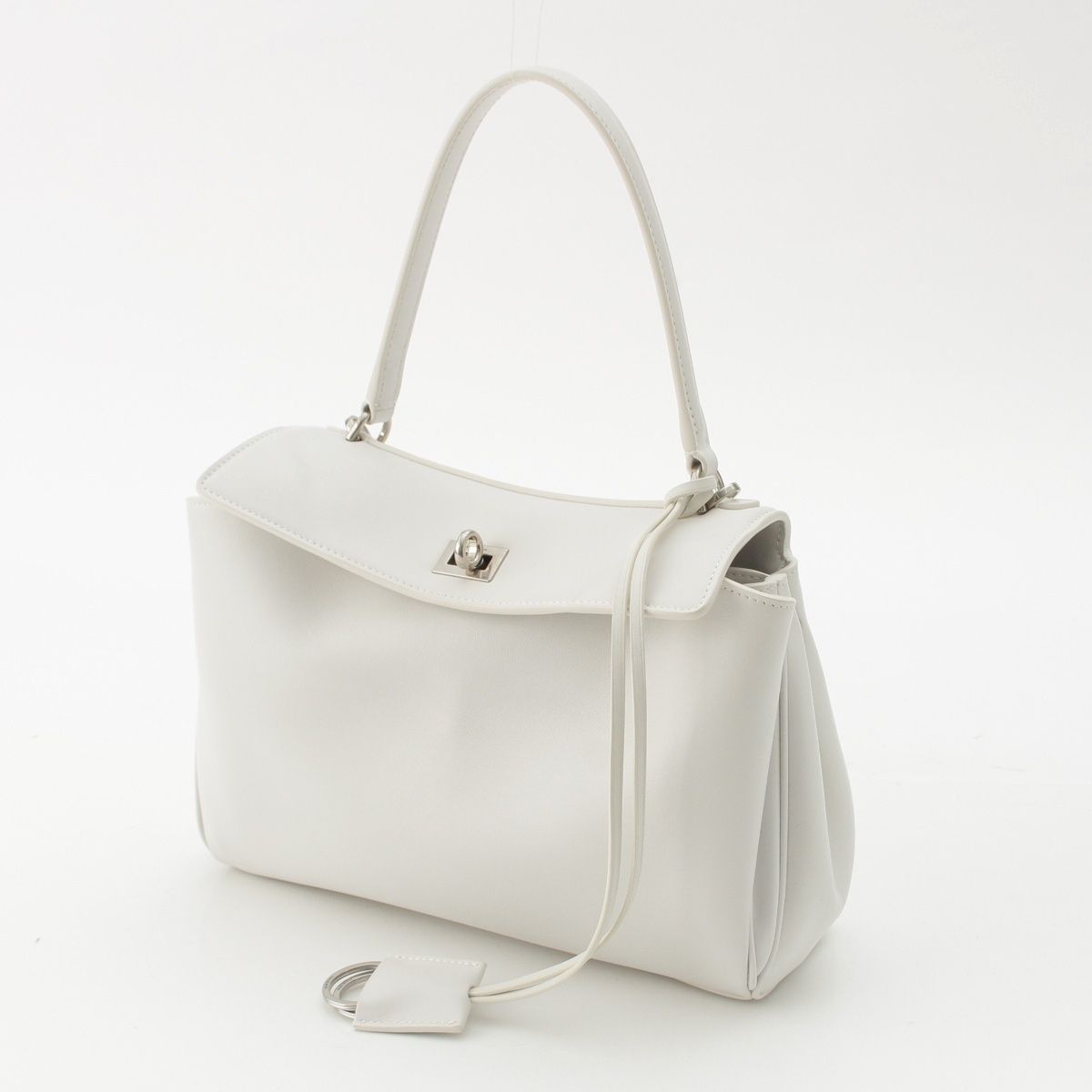 Balenciaga Rodeo Small Leather 2-Way Handbag White — view 2