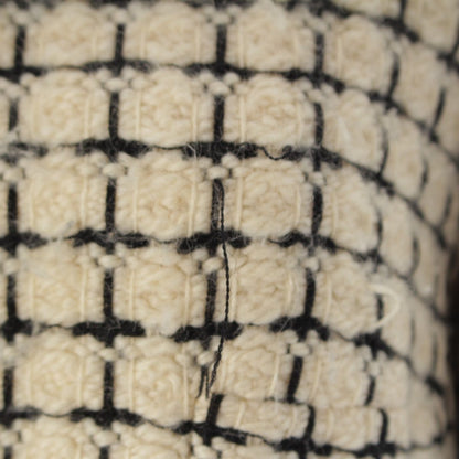 Chanel 00A Wool CC Logo Button Tweed Coat White Black 38 — view 7