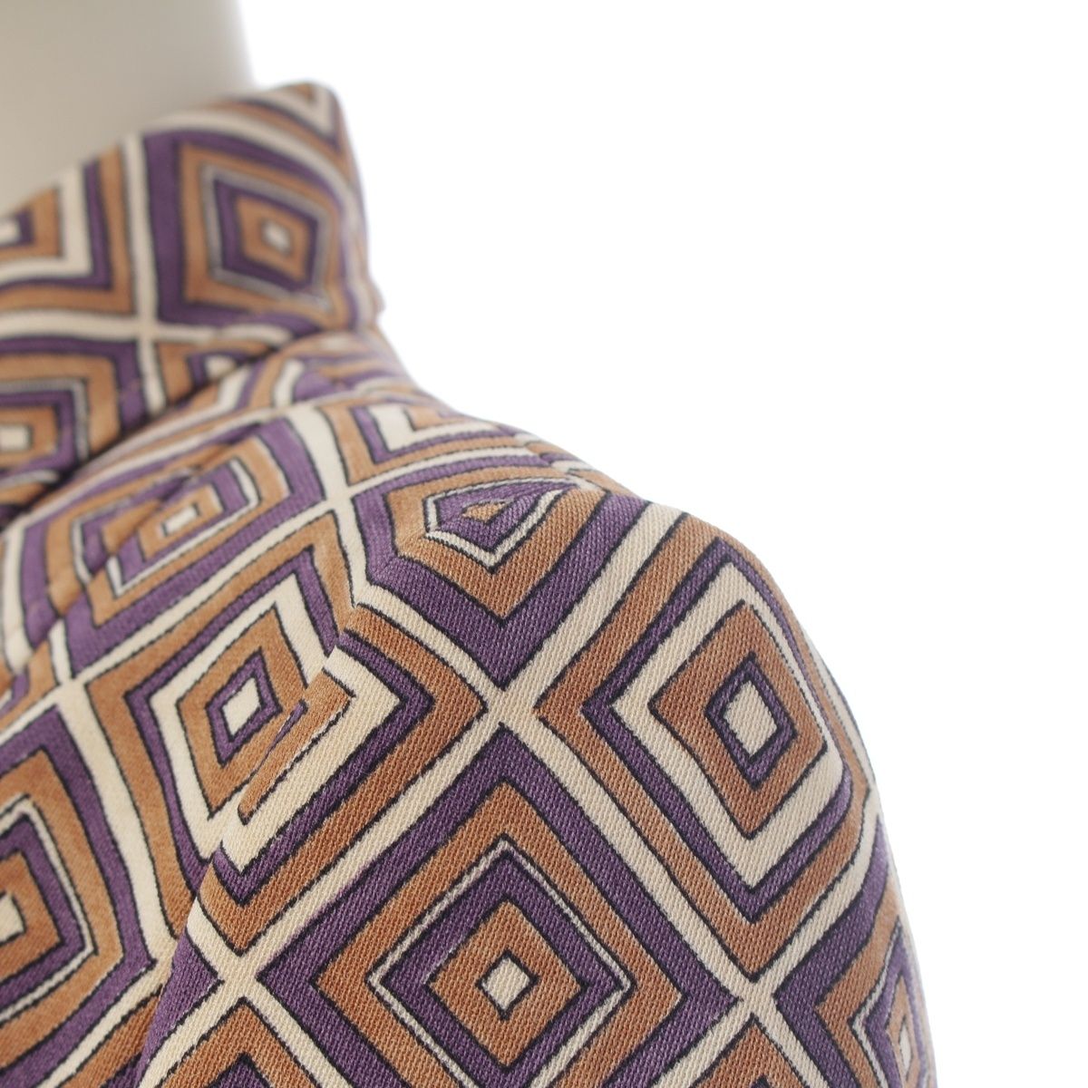 Prada Vintage Wool All Over Print Jacket Pants Set Brown Purple 38 — view 6