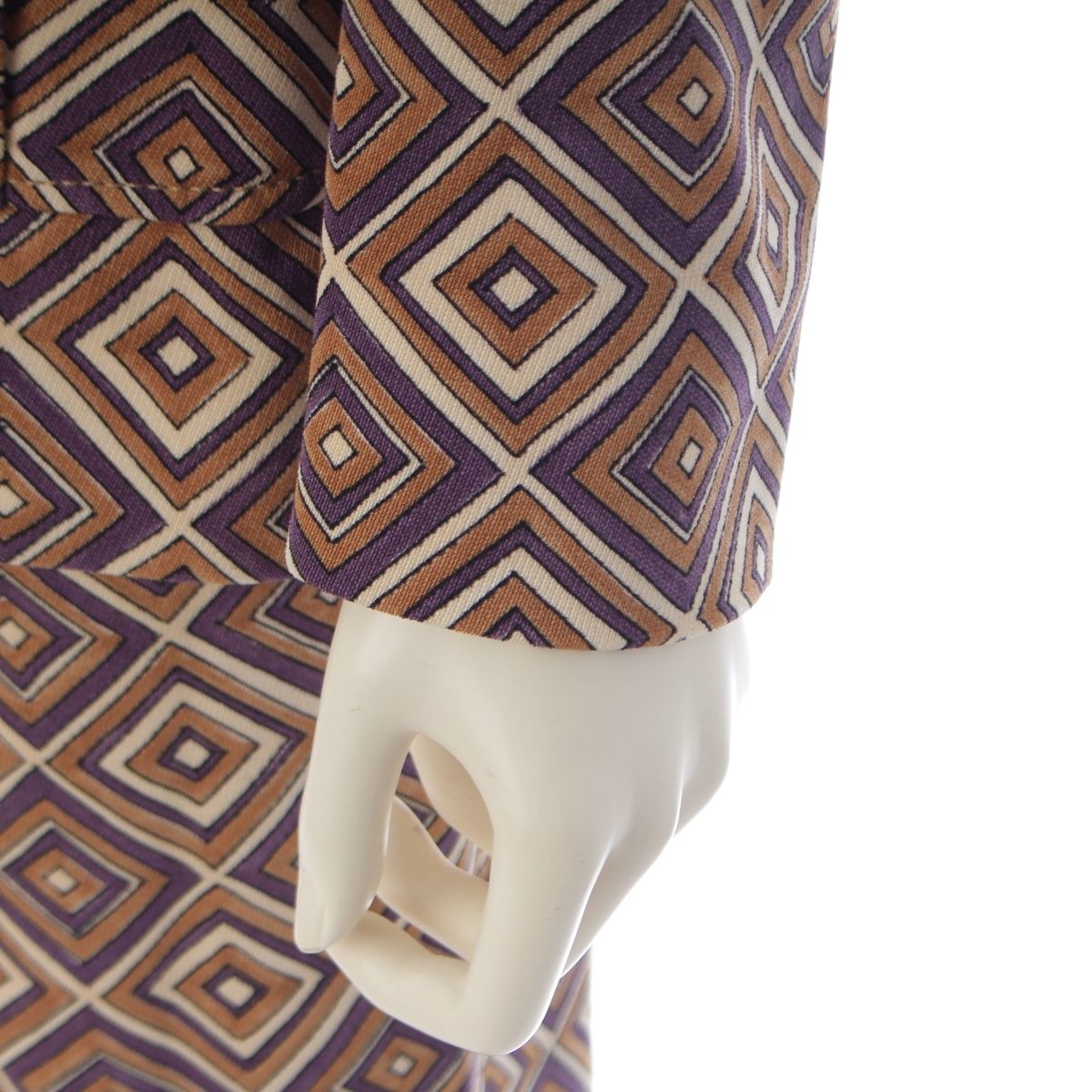 Prada Vintage Wool All Over Print Jacket Pants Set Brown Purple 38 — view 7