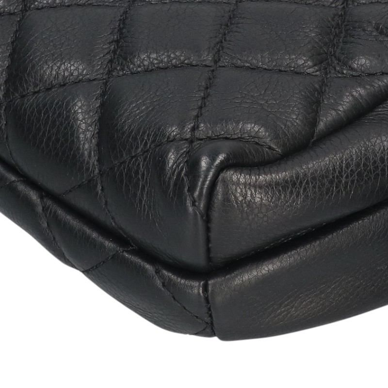 Chanel Quilted Silver Calfskin Leather Belt Bag — view 5