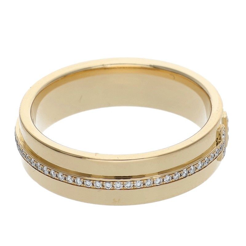 Tiffany & Co T 18k Yellow Gold Wide Diamond Ring — view 4