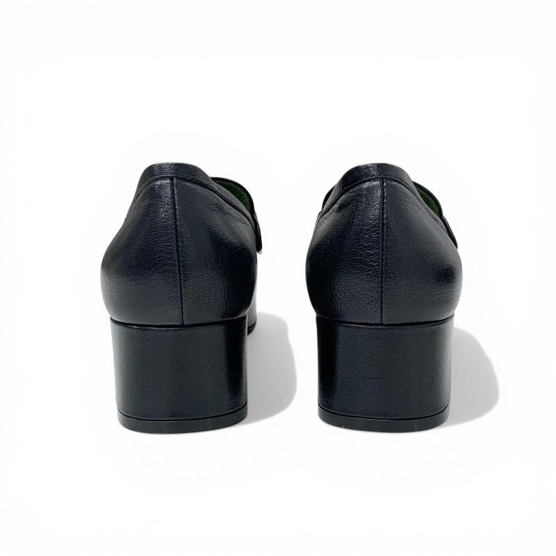 Gucci Loafers Leather Shoes Black Gold Horsebit Platforms — view 5