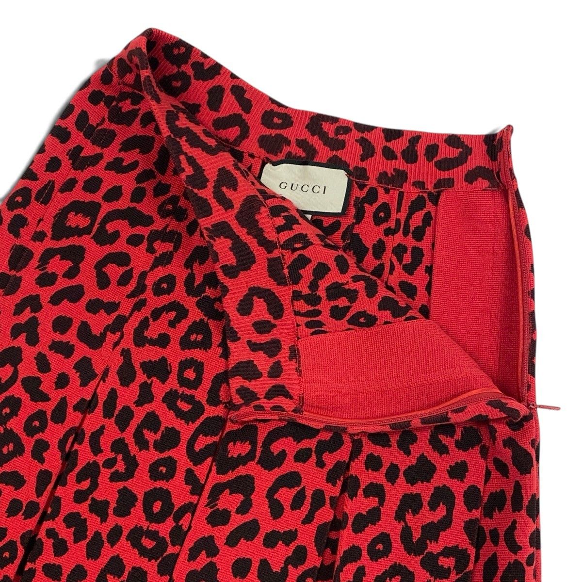 Gucci Ai3 Leopard Print Tucked Skirt Knit — view 4
