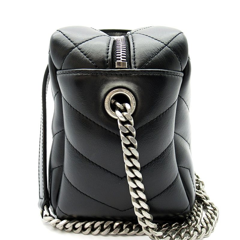 Saint Laurent Loulou Shoulder Bag Calfskin Black — view 3