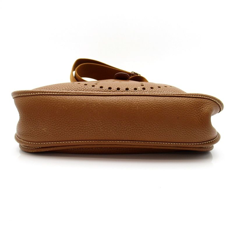 Hermes Evelyne 3 PM Taurillon Clemence Shoulder Bag Gold — view 5