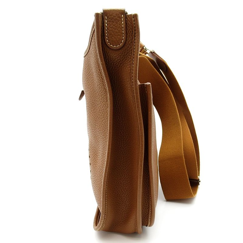 Hermes Evelyne 3 PM Taurillon Clemence Shoulder Bag Gold — view 2