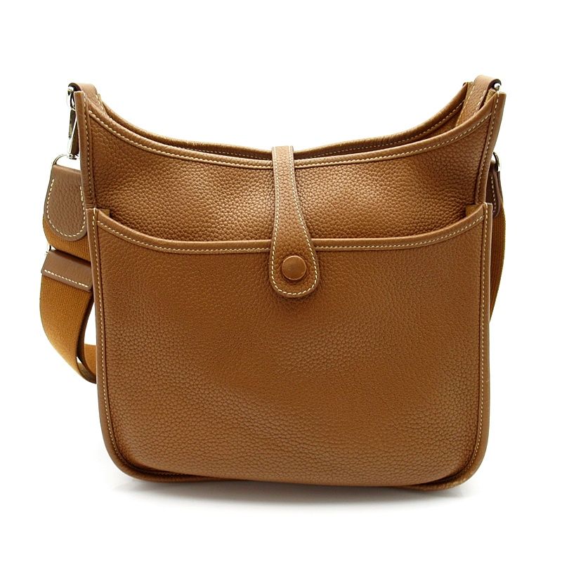 Hermes Evelyne 3 PM Taurillon Clemence Shoulder Bag Gold — view 3