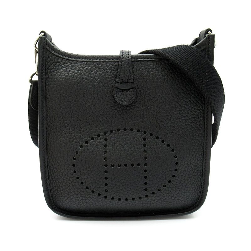 Hermes Evelyne TPM Amazon Taurillon Clemence Shoulder Bag Black
