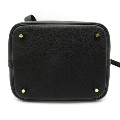 Hermes Picotin Lock MM Taurillon Clemence Handbag Noir — view 6