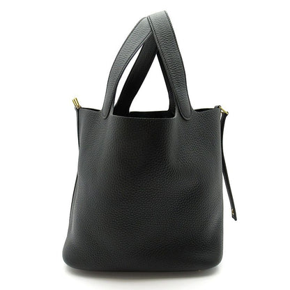 Hermes Picotin Lock MM Taurillon Clemence Handbag Noir