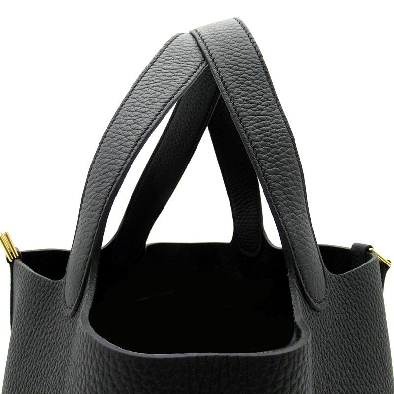 Hermes Picotin Lock MM Taurillon Clemence Handbag Noir — view 2