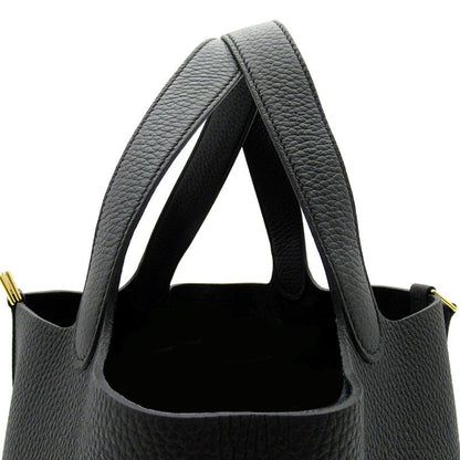 Hermes Picotin Lock MM Taurillon Clemence Handbag Noir — view 2