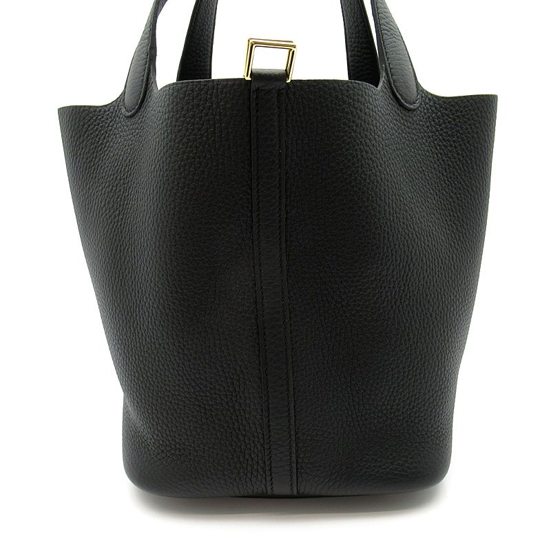 Hermes Picotin Lock MM Taurillon Clemence Handbag Noir — view 5