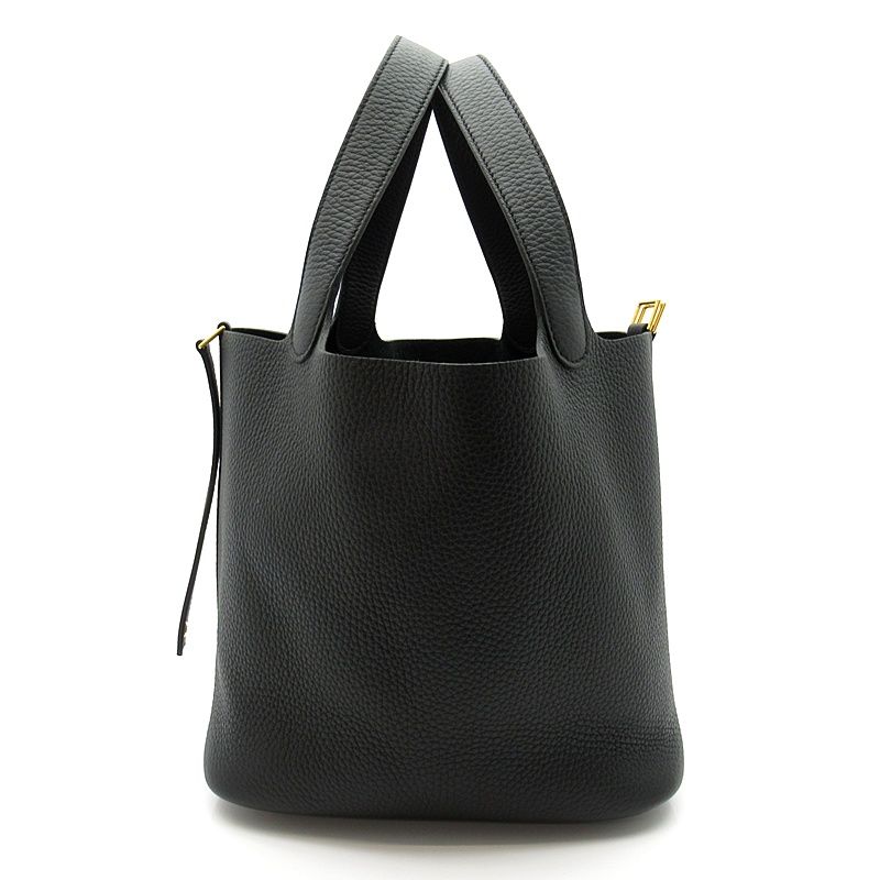 Hermes Picotin Lock MM Taurillon Clemence Handbag Noir — view 4