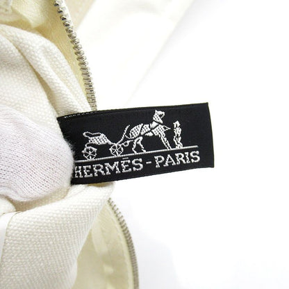 Hermes Sac de Plage Nomade PM Canvas Tote Beige White — view 8