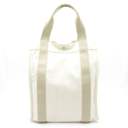 Hermes Sac de Plage Nomade PM Canvas Tote Beige White