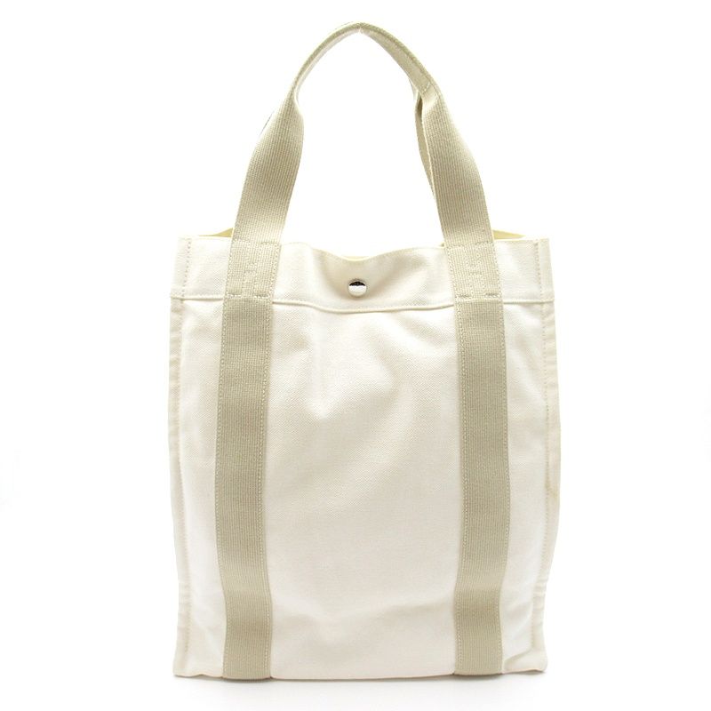 Hermes Sac de Plage Nomade PM Canvas Tote Beige White — view 4