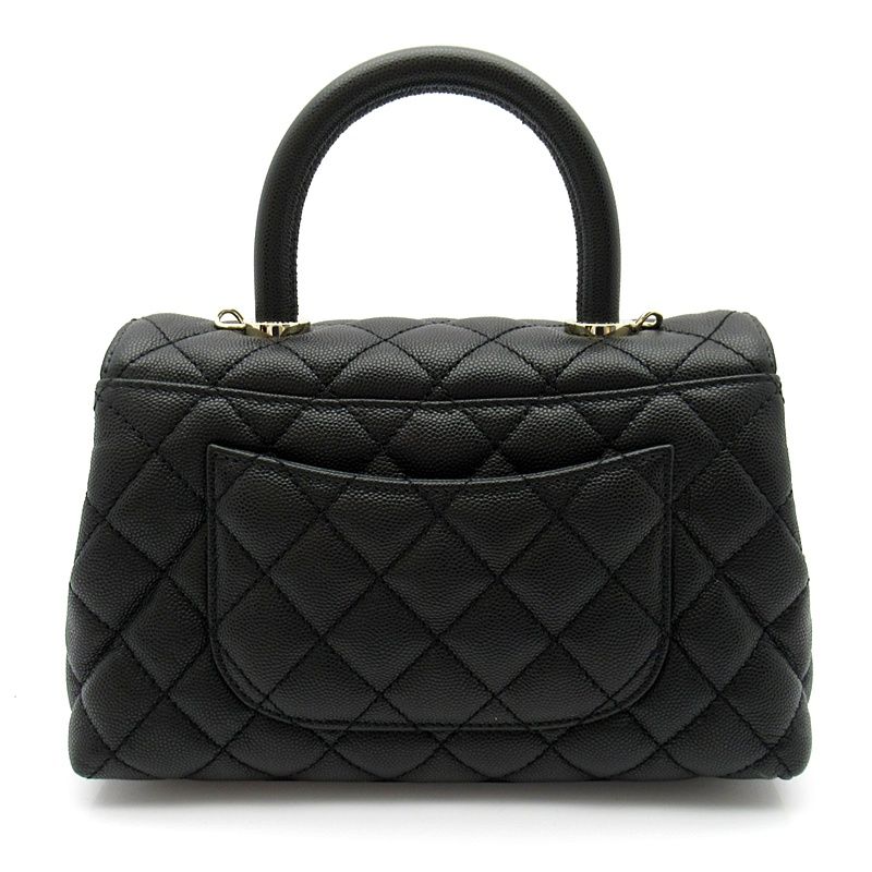 Chanel Coco Handle XS 2-Way Handbag Caviar Leather Black Medium — view 3