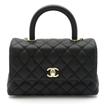 Chanel Coco Handle XS 2-Way Handbag Caviar Leather Black Medium