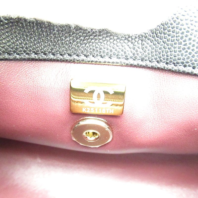 Chanel Coco Handle XS 2-Way Handbag Caviar Leather Black Medium — view 8