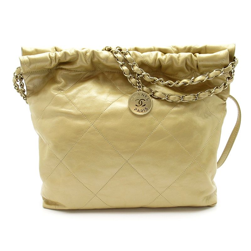 Chanel 22 Small Handbag Calfskin Beige — view 3