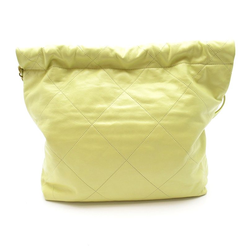 Chanel 22 Smallhandbag Calfskin Shoulder Bag Yellow — view 4
