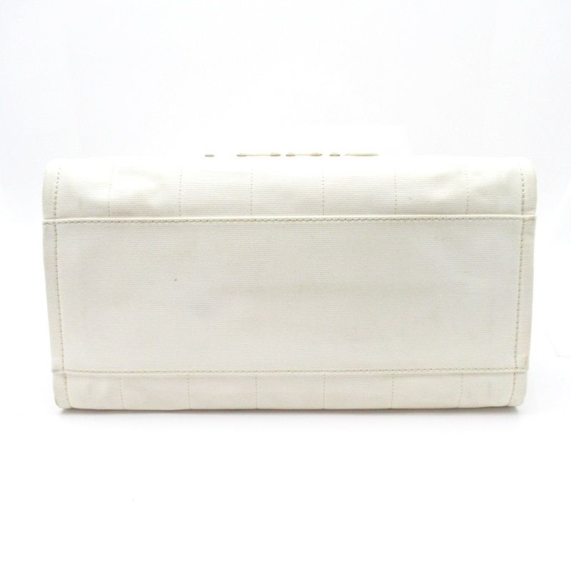 Chanel Deauville Line Tote GM Canvas Calfskin White — view 6