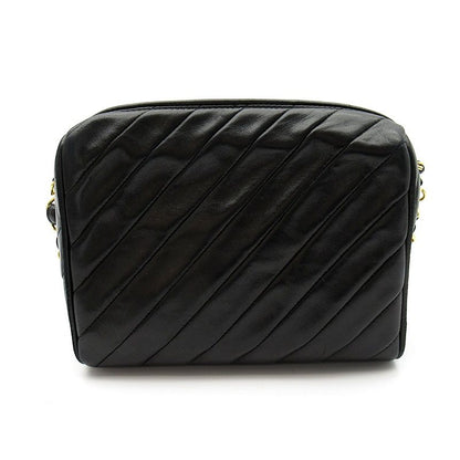 Chanel Fringe Chain Shoulder Bag Lambskin Black — view 4
