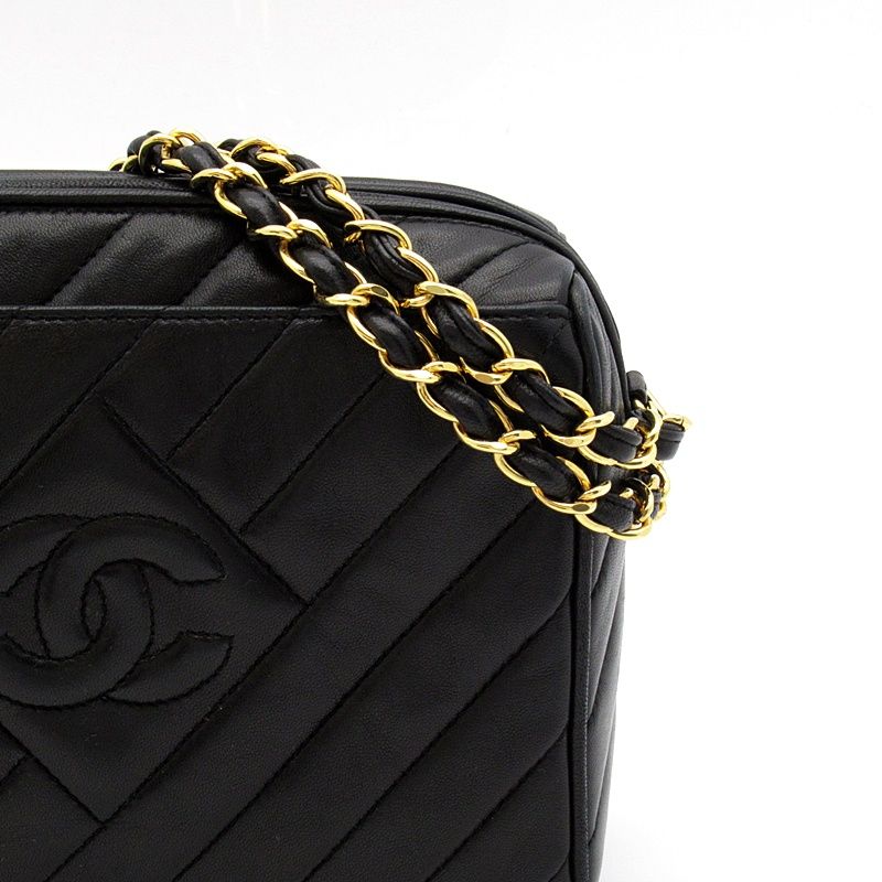 Chanel Fringe Chain Shoulder Bag Lambskin Black — view 2