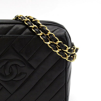 Chanel Fringe Chain Shoulder Bag Lambskin Black — view 2
