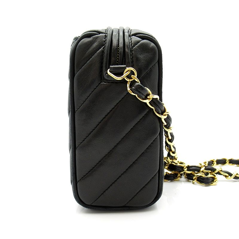Chanel Fringe Chain Shoulder Bag Lambskin Black — view 3