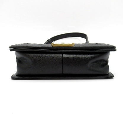 Chanel Boy Chain Shoulder Bag Caviar Leather Black — view 6