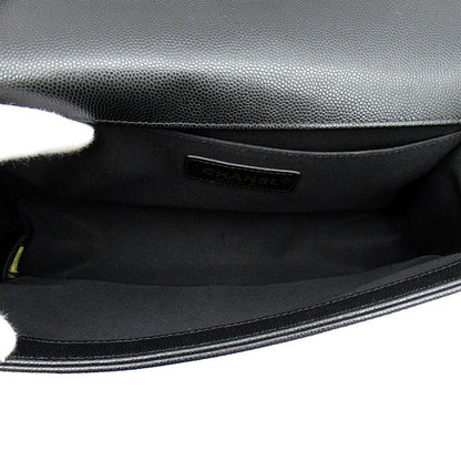 Chanel Boy Chain Shoulder Bag Caviar Leather Black — view 7