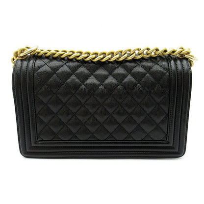 Chanel Boy Chain Shoulder Bag Caviar Leather Black — view 4