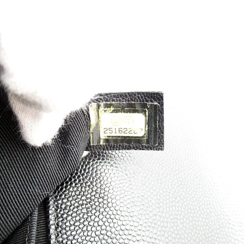 Chanel Boy Chain Shoulder Bag Caviar Leather Black — view 8