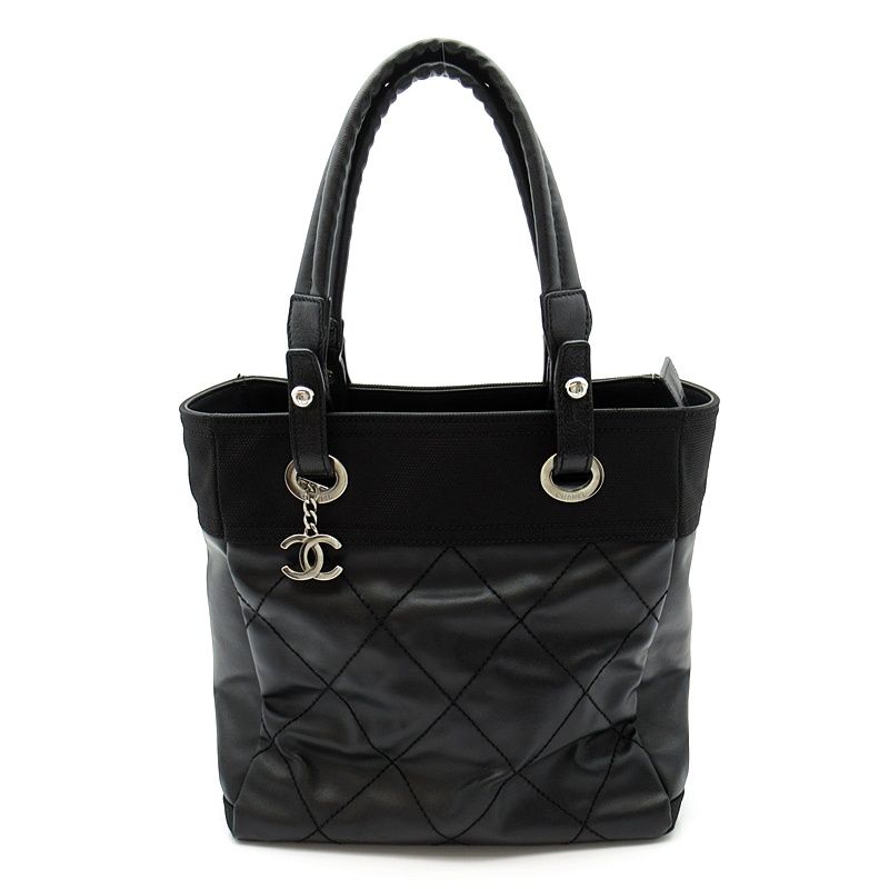 Chanel Paris Biarritz Tote PM Leather Black