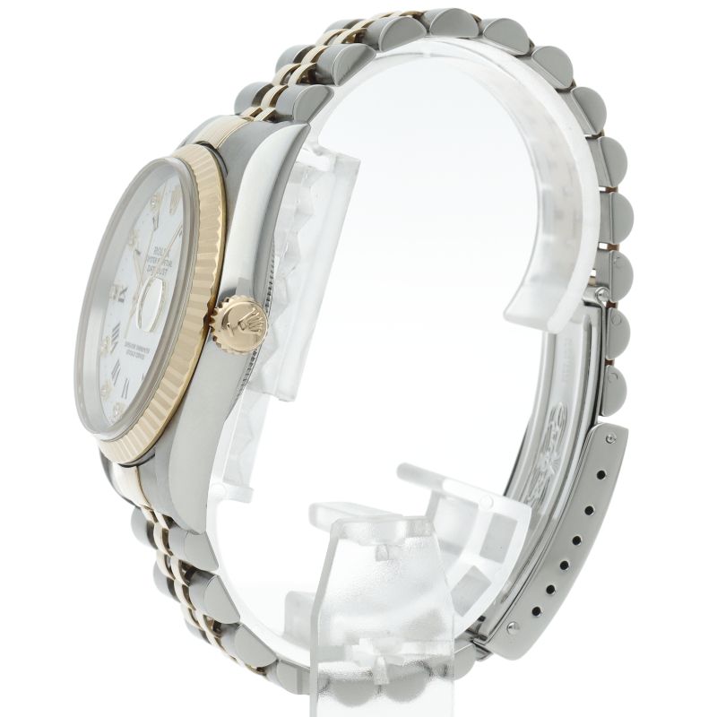Rolex Datejust Watch Diamond 18k Yellow Gold SS White 19 — view 3