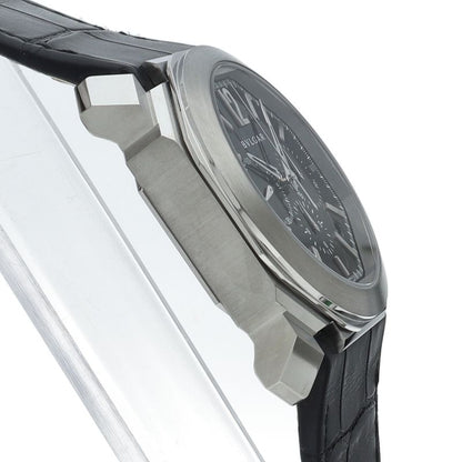 Bvlgari Octo Velocissimo Chronograph SS Leather Watch Black — view 4